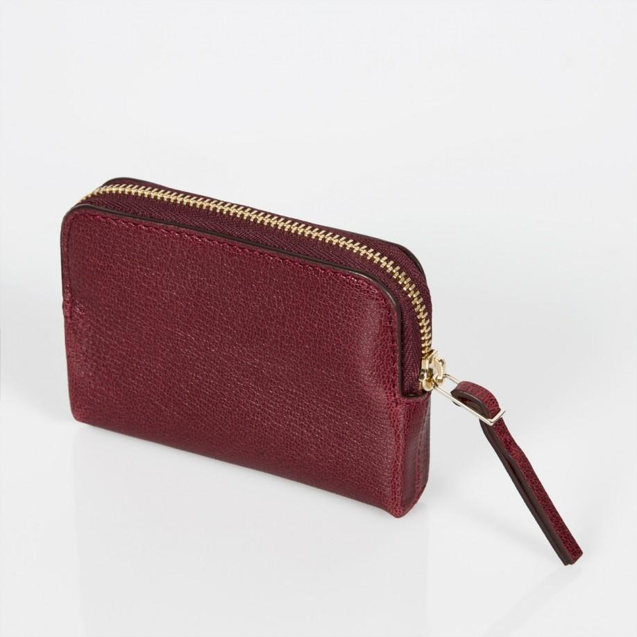 Paul Smith Burgundy Leather Zip Around Wallet in Red - Lyst