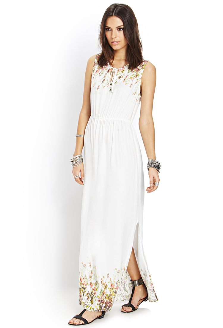 Lyst - Forever 21 Spring Muse Maxi Dress in White