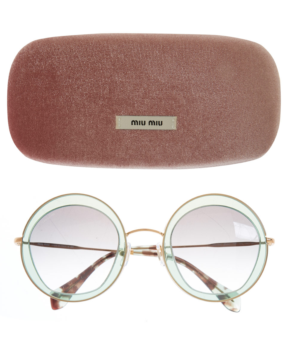 miu miu round sunglasses