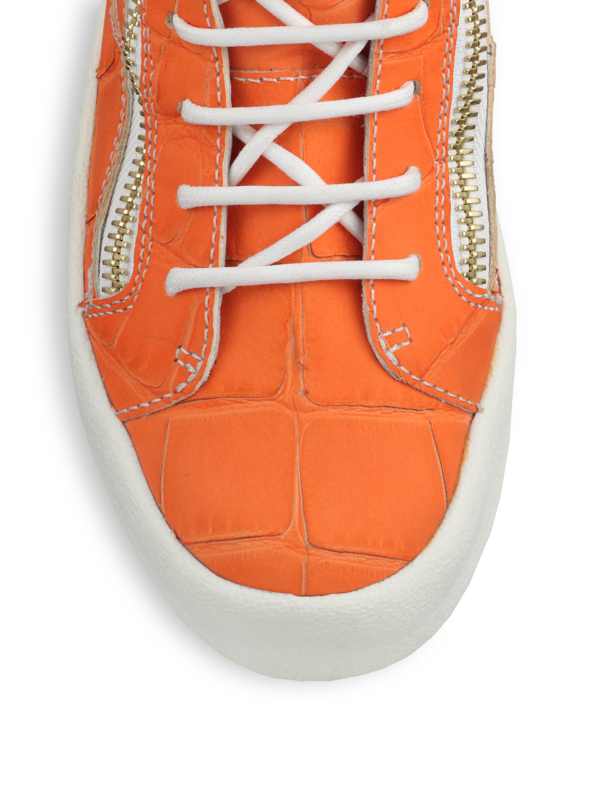 giuseppe zanotti orange sneakers