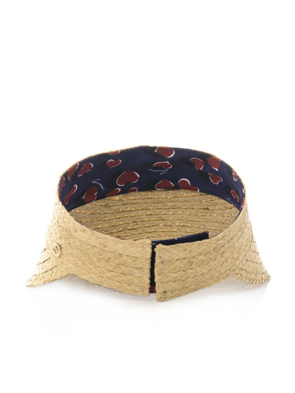 Gucci Straw Sun Visor in Natural for Men Lyst