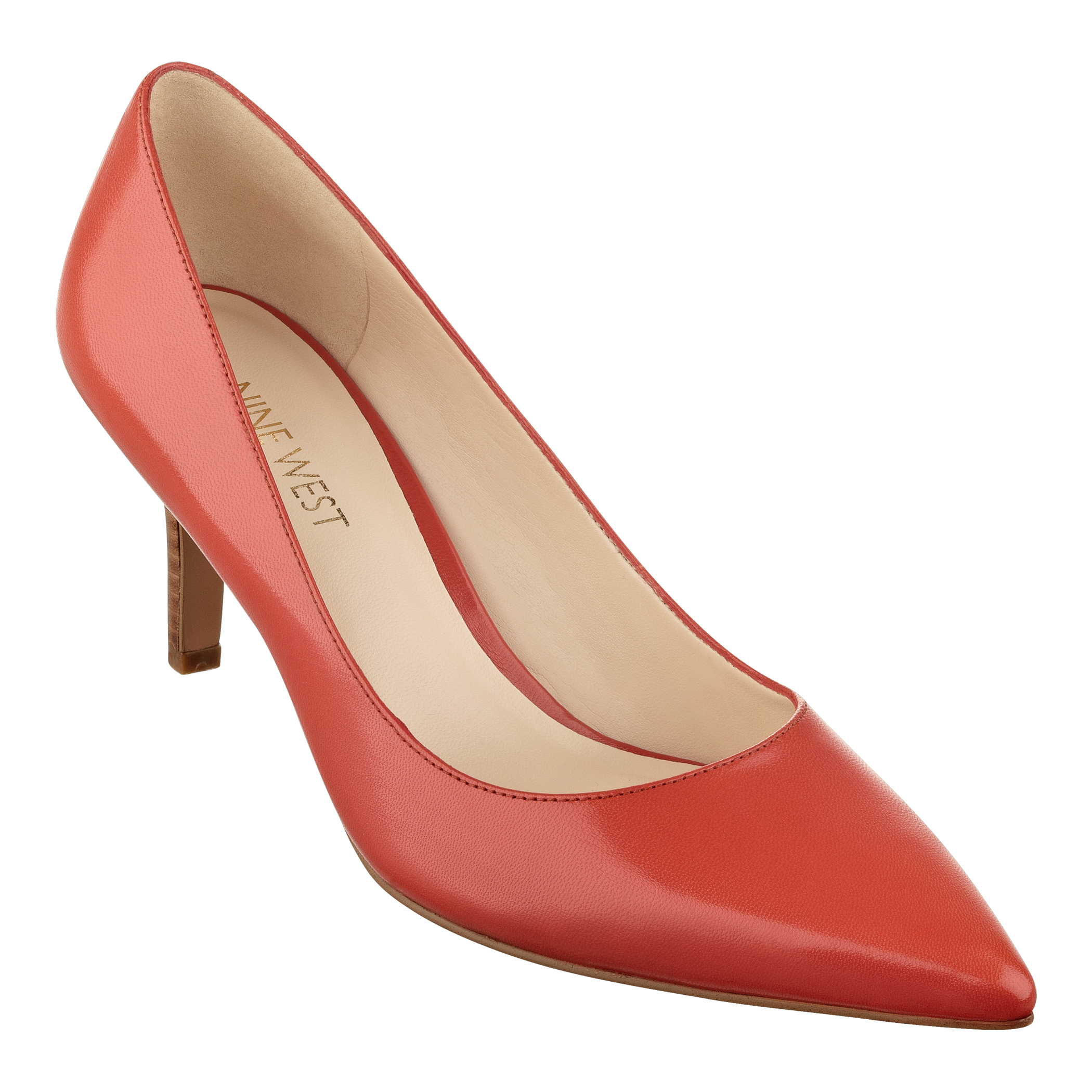 Nine West Andriana Pointy Toe Pump in Orange Leather (Orange) Lyst