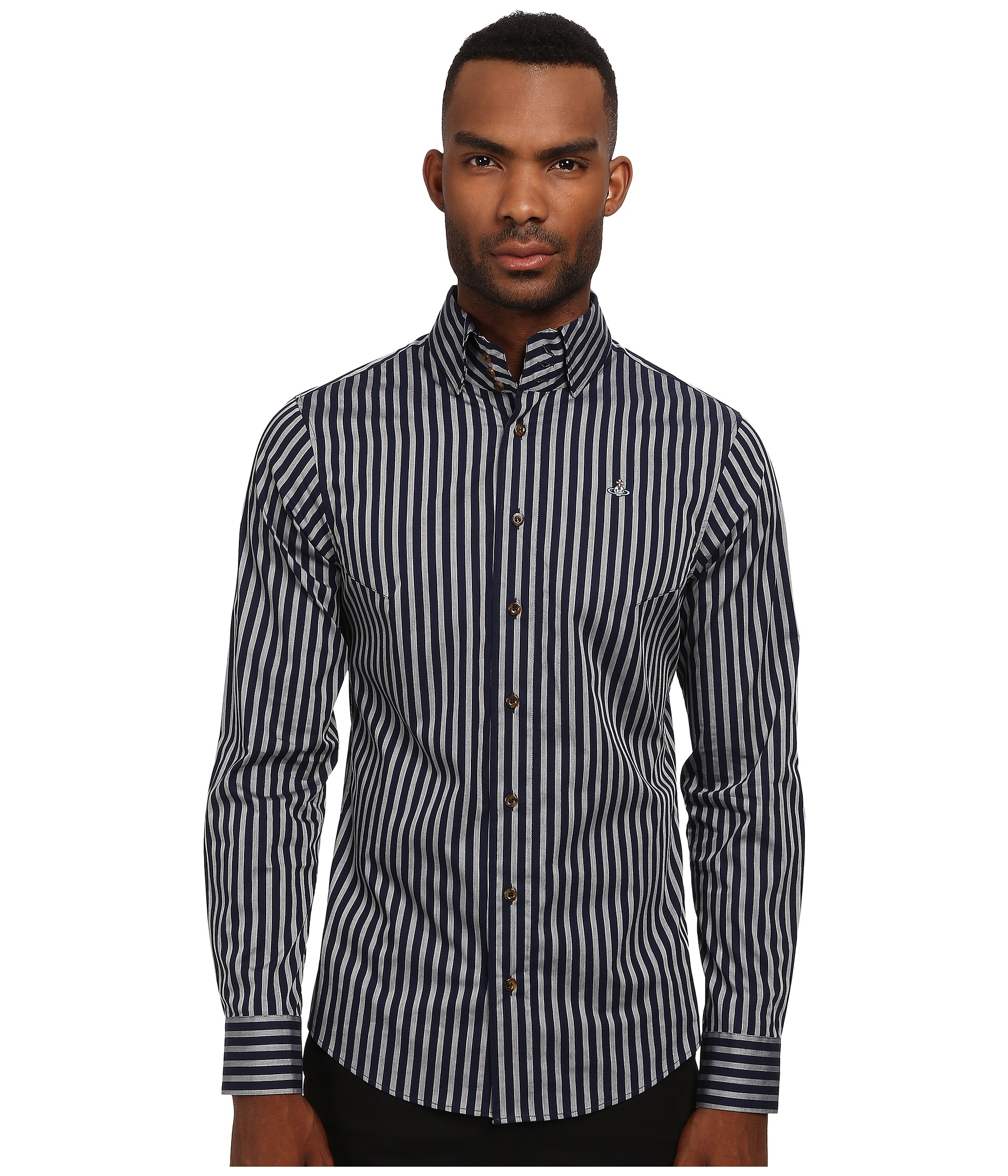Vivienne Westwood Man Krall Stretch Candy Stripe Button Up in Blue for ...