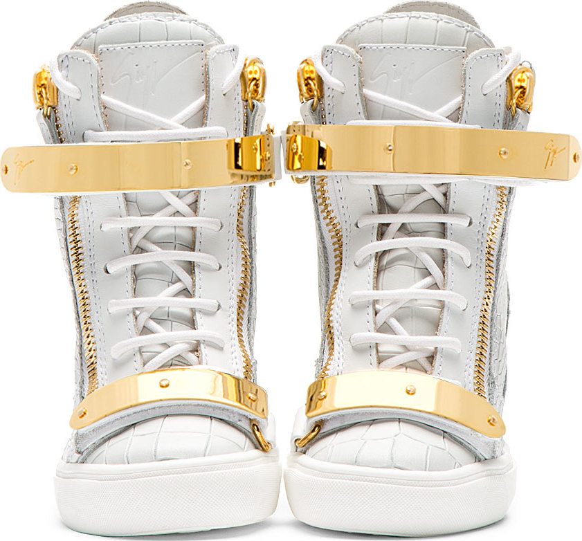 giuseppe zanotti white wedge sneakers