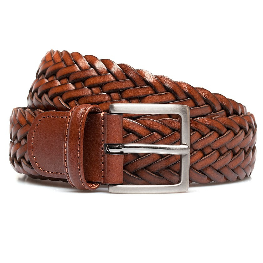 Andersons Brown Calf Leather Woven Belt in Brown for Men | Lyst