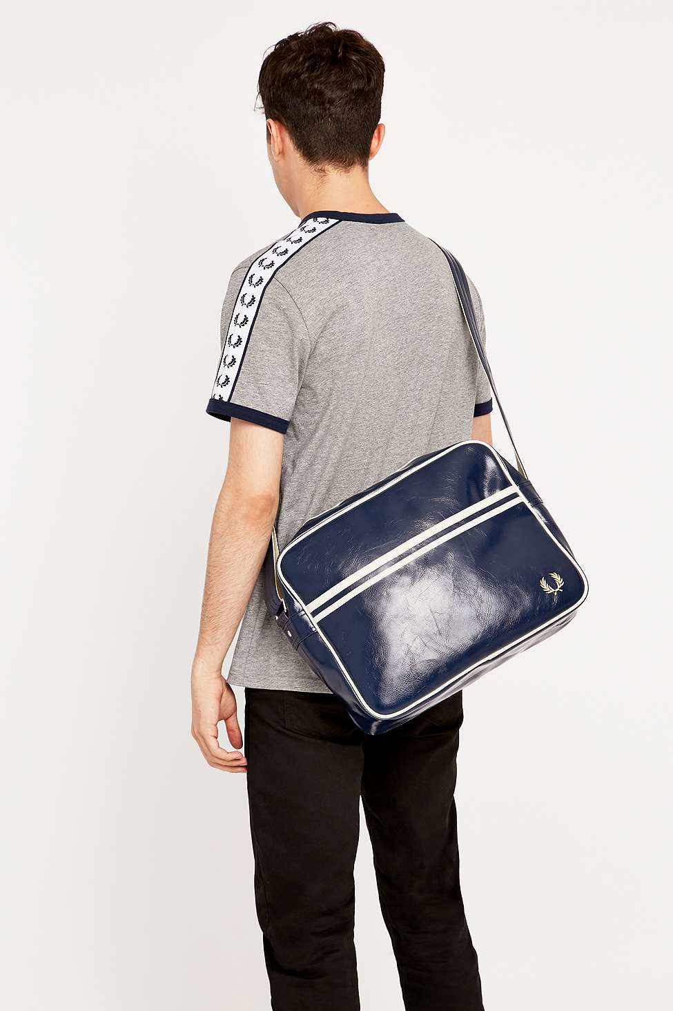 Fred Perry Cotton Classic Navy Shoulder Bag in Blue for Men | Lyst UK