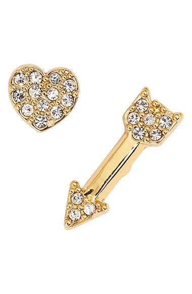 Lyst Kate Spade New York Love List Heart Arrow Mismatched Stud Gallery
