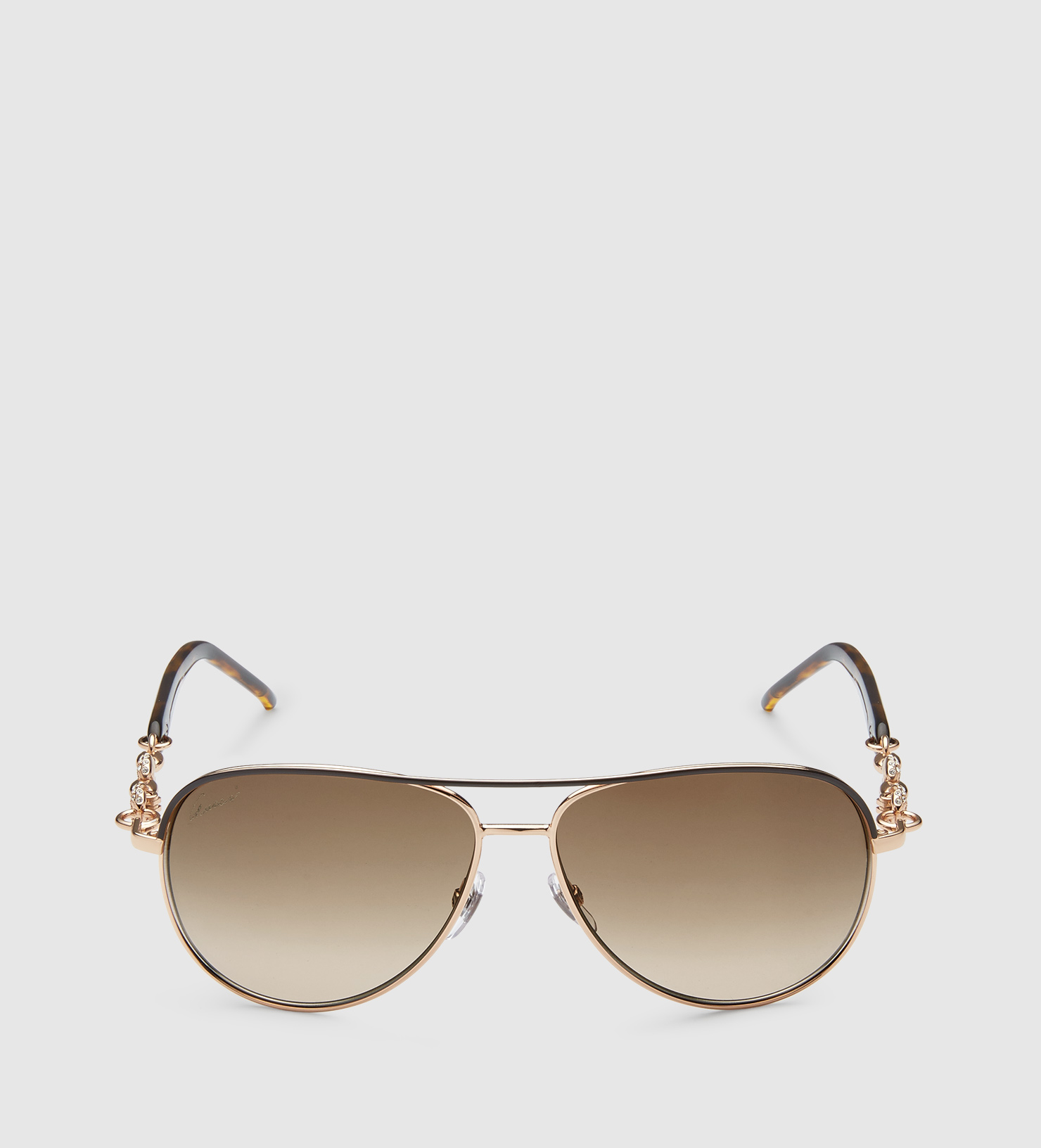 Gucci Acetate Aviator Sunglasses With Marina Chain in Black | Lyst