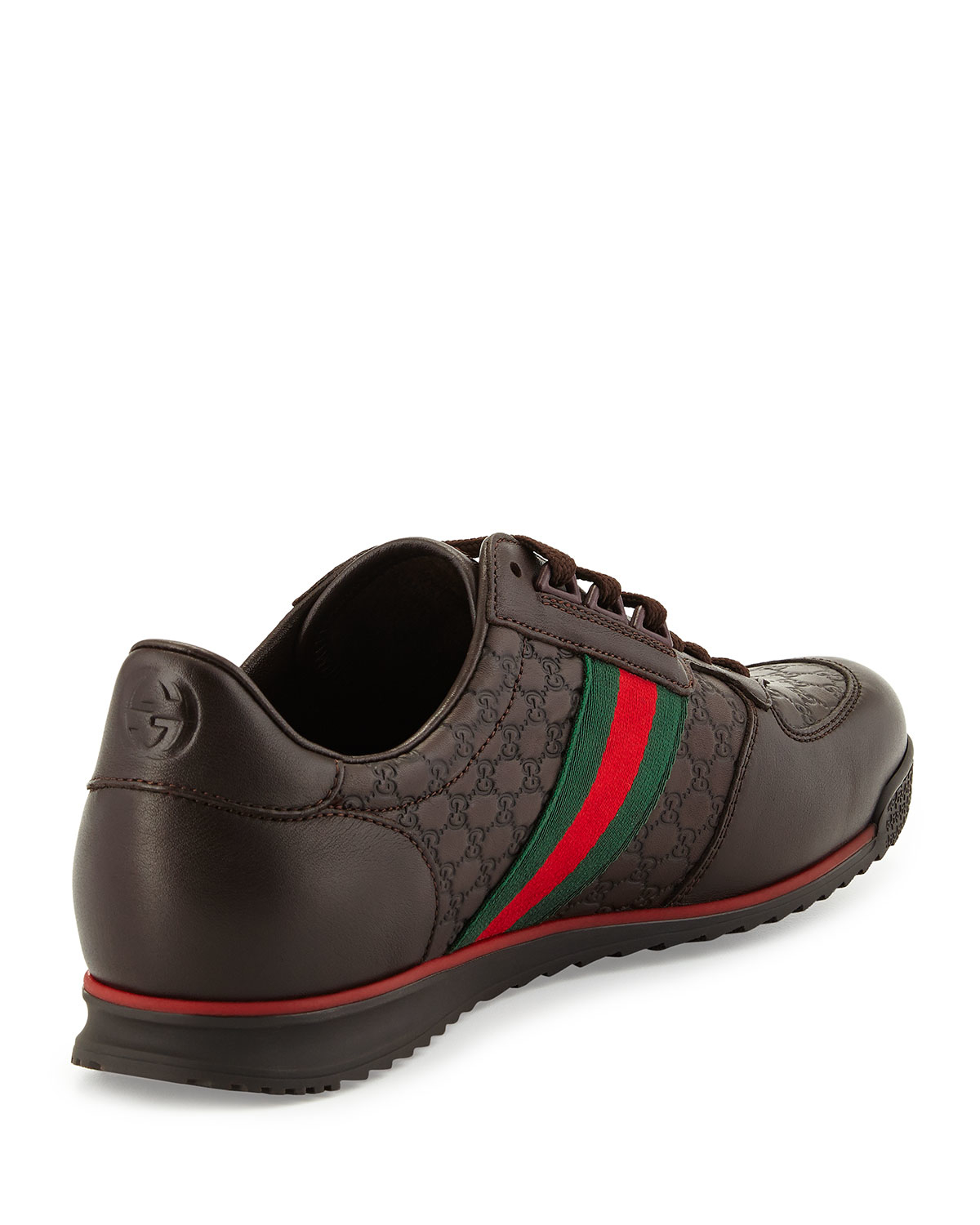 Gucci Low-Top Webbed Sneakers in Brown for Men - Lyst