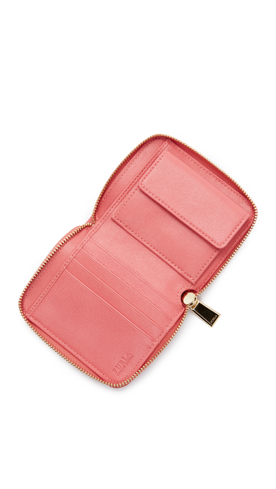 Furla Leather Babylon Small Zip Around Wallet - Corallo in Pink - Lyst
