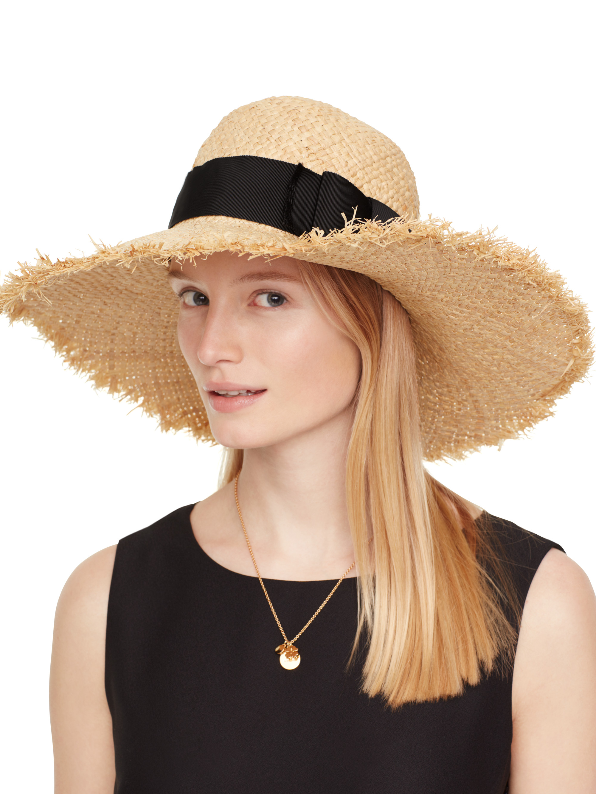 Kate Spade Flat Top Raffia Sun Hat in 