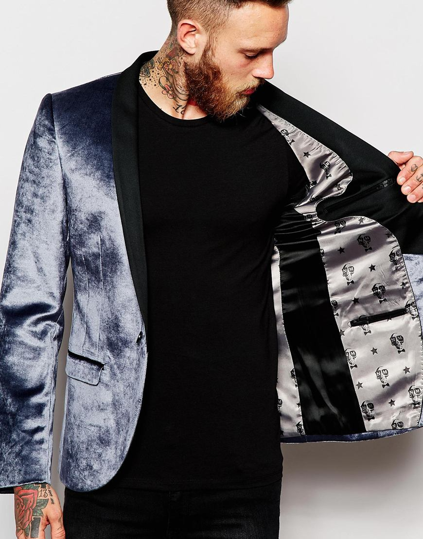 silver velvet blazer
