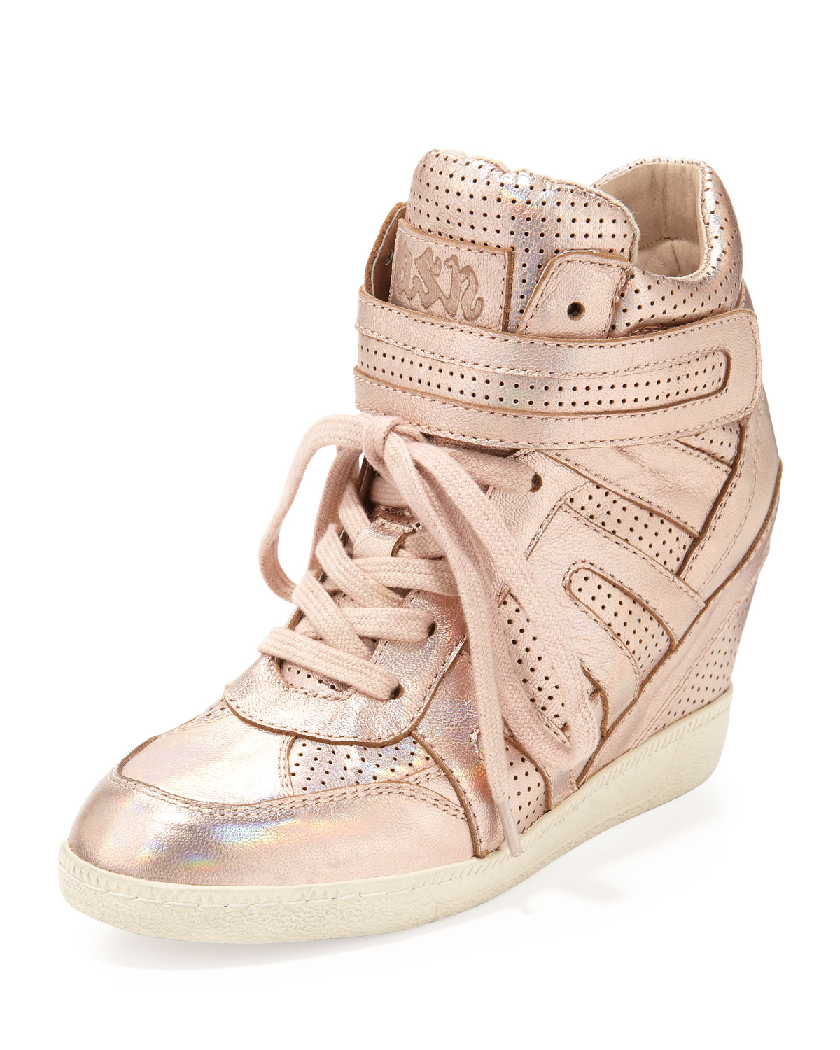 gold high top wedge sneakers