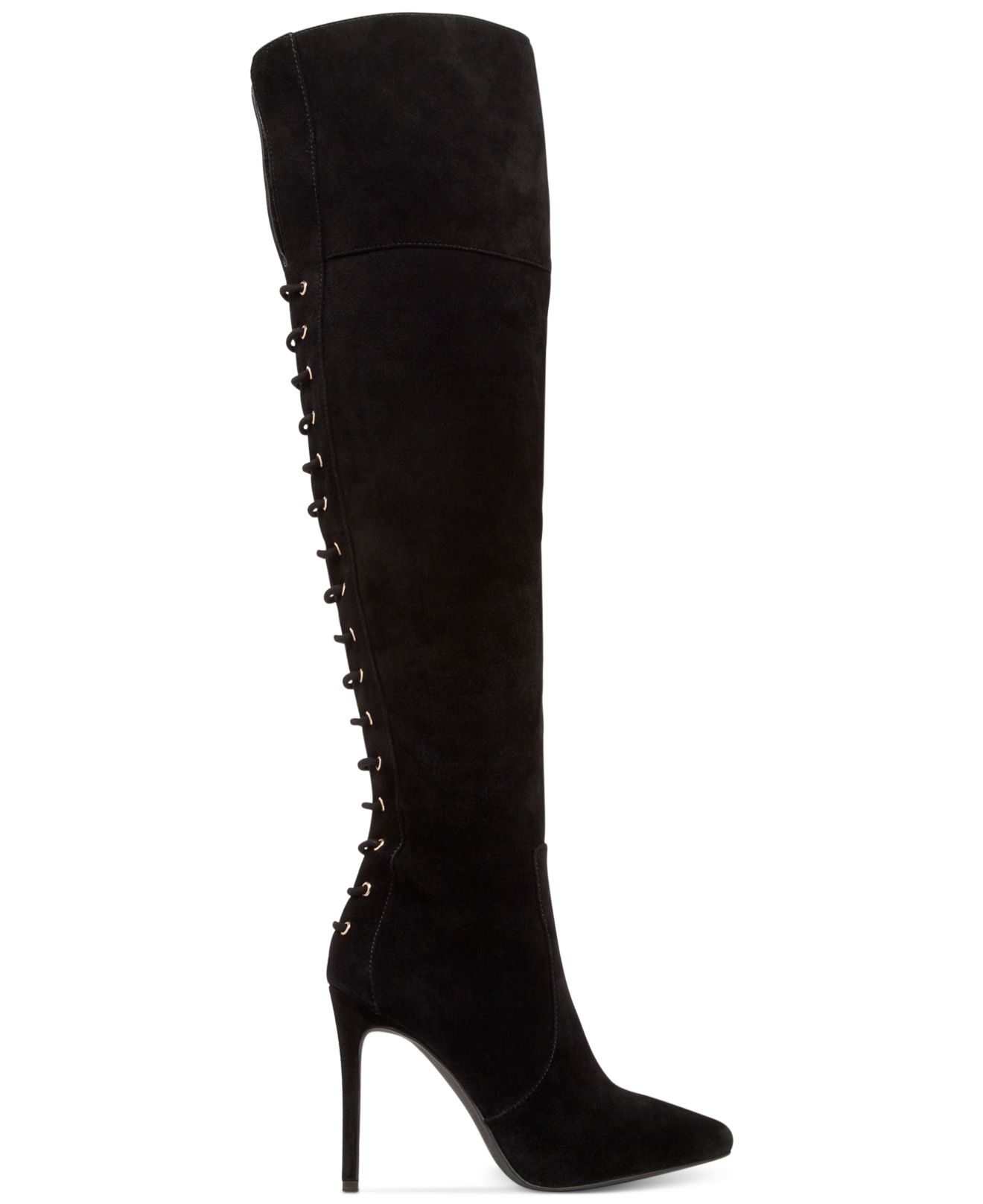 Jessica Simpson Suede Parii Corset Over-the-knee Boots in Black - Lyst