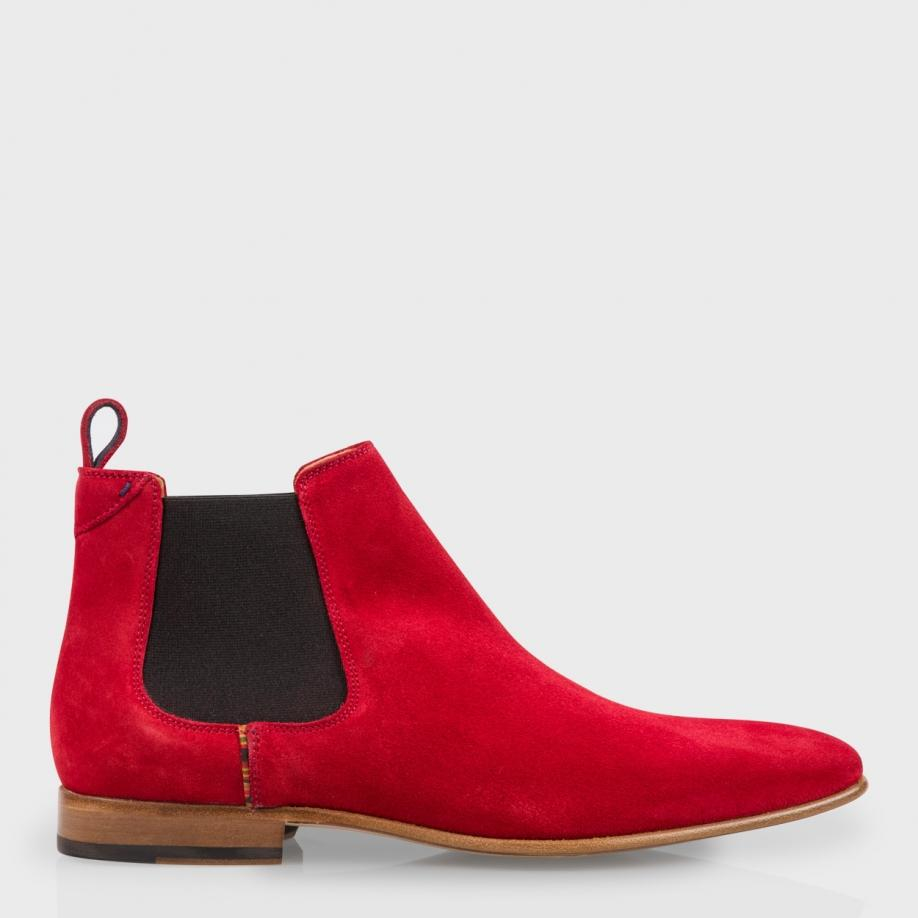 Paul Smith Falconer Suede Chelsea Boots in Red for Men - Lyst