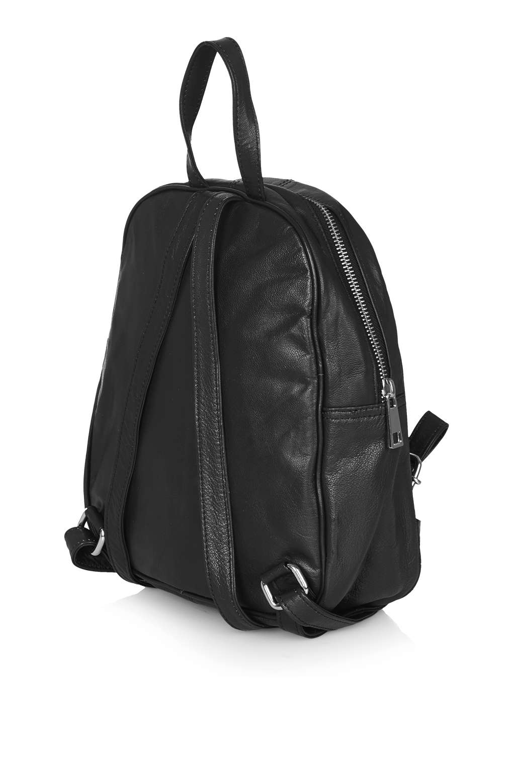 topshop black leather backpack