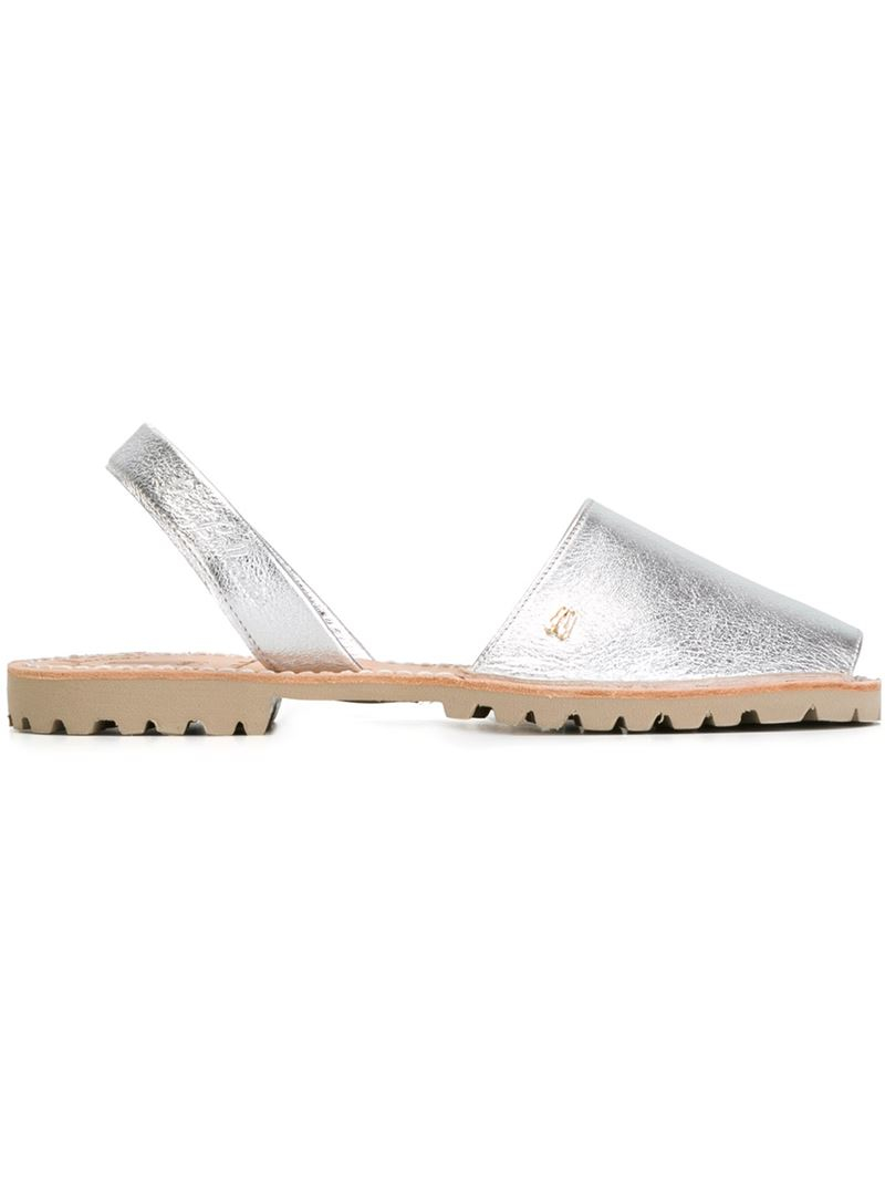 Lyst (METALLIC) Silver slingback Sandals   Metallic Slingback metallic  in ballerinas sandals