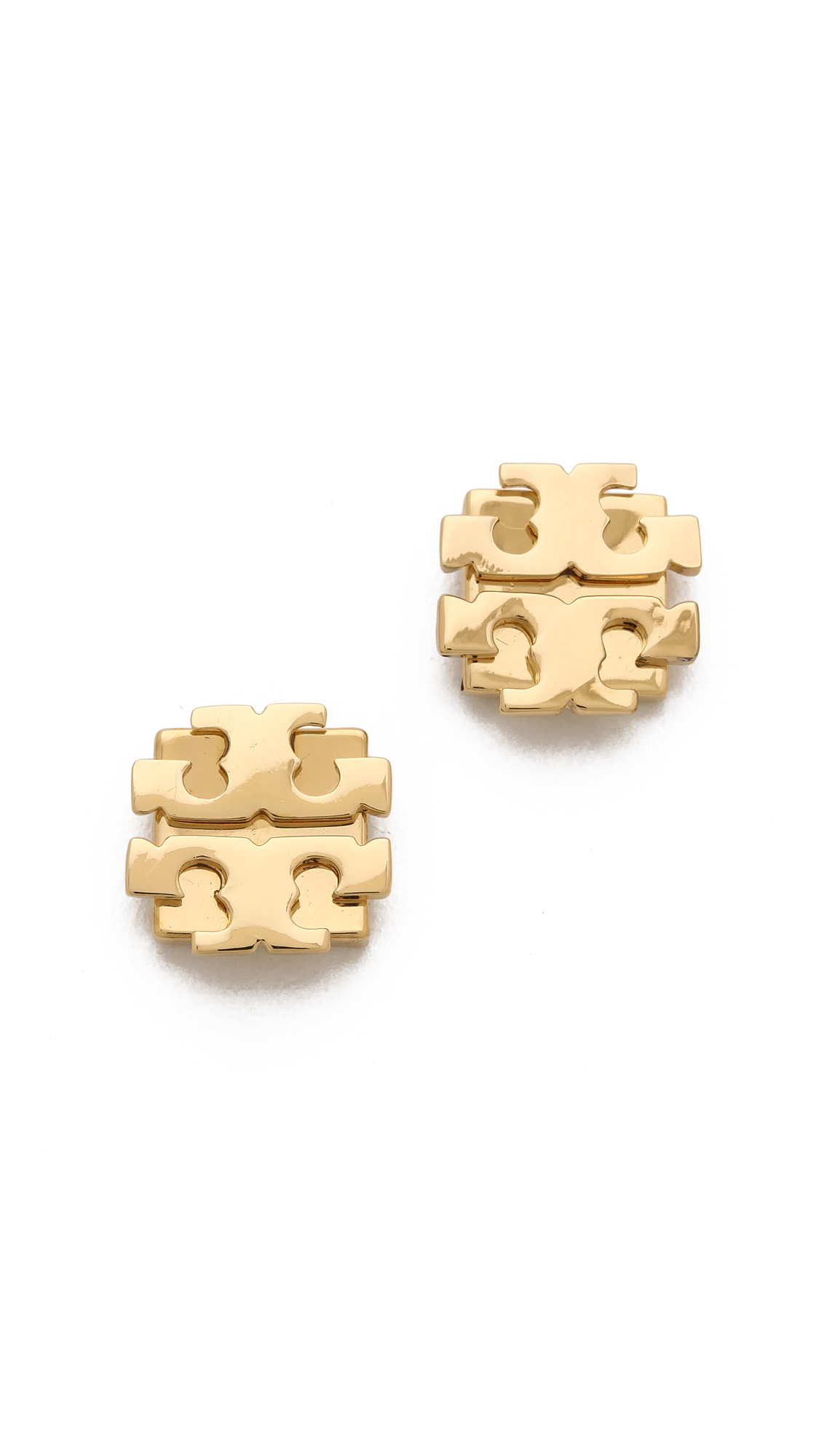 Tory Burch Large T Logo Stud Earrings - Gold in Metallic | Lyst