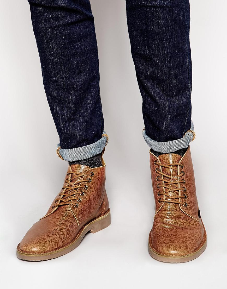 ben sherman brent plain toe leather boot