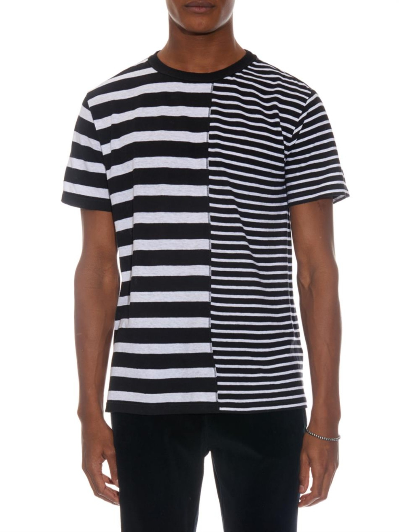 Alexander Wang Striped Jersey T Shirt In Black White Black For Men Lyst