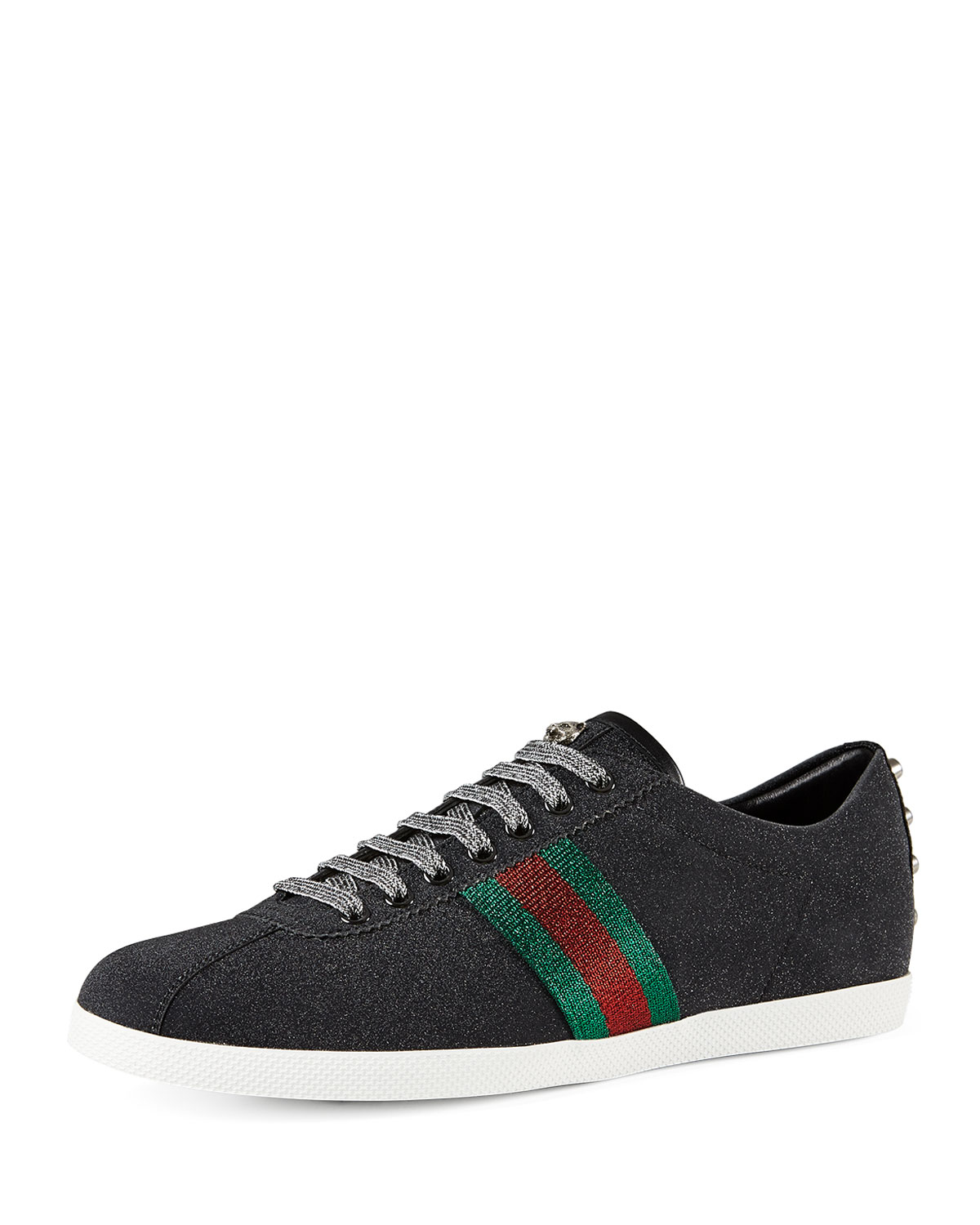 gucci silver glitter web bambi sneakers