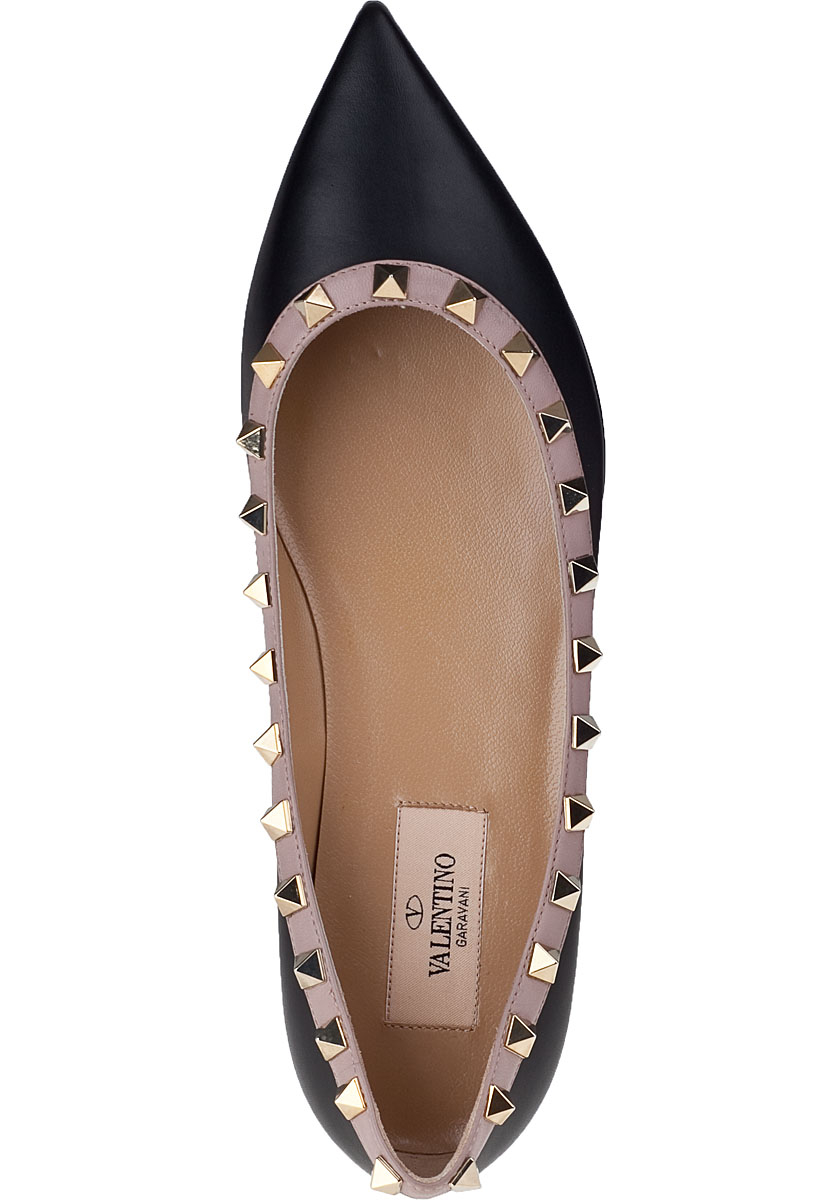 valentino rockstud noir flat