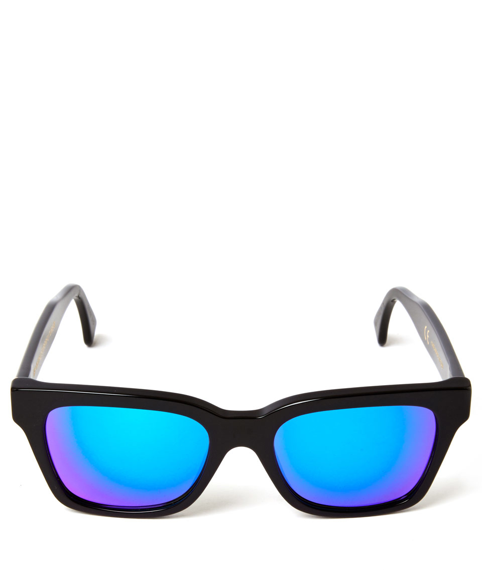 Lyst Retrosuperfuture Black America Cove Mirrored Sunglasses in Black