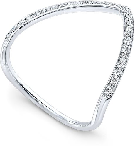 Anne Sisteron 14Kt White Gold Diamond V Ring in White