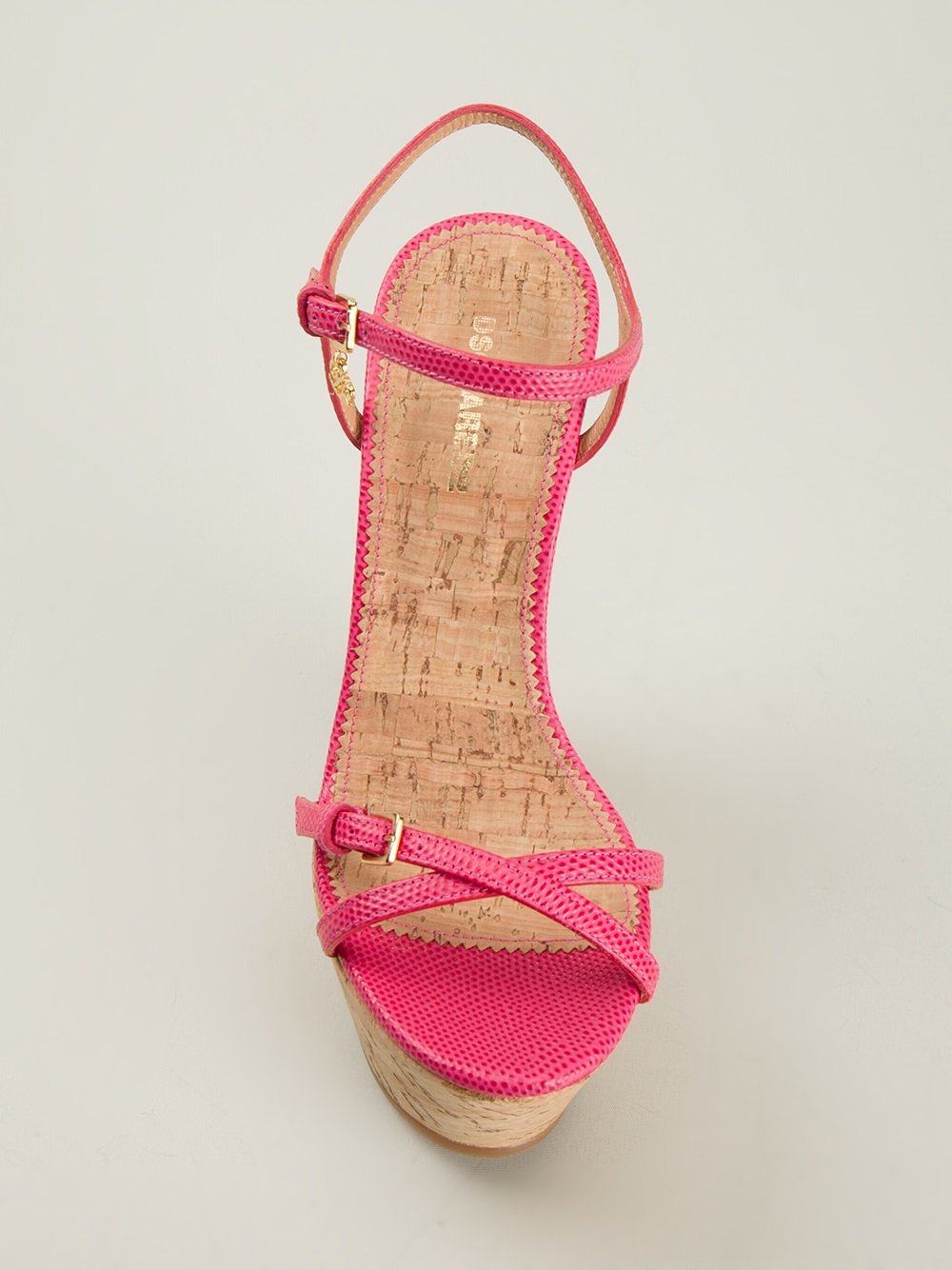 DsquaredÂ² Strappy Wedge Sandals in Pink | Lyst