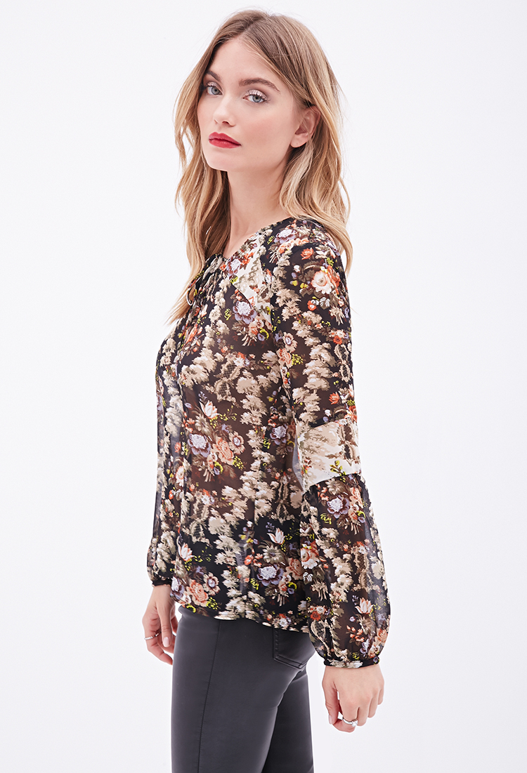 chiffon peasant blouse