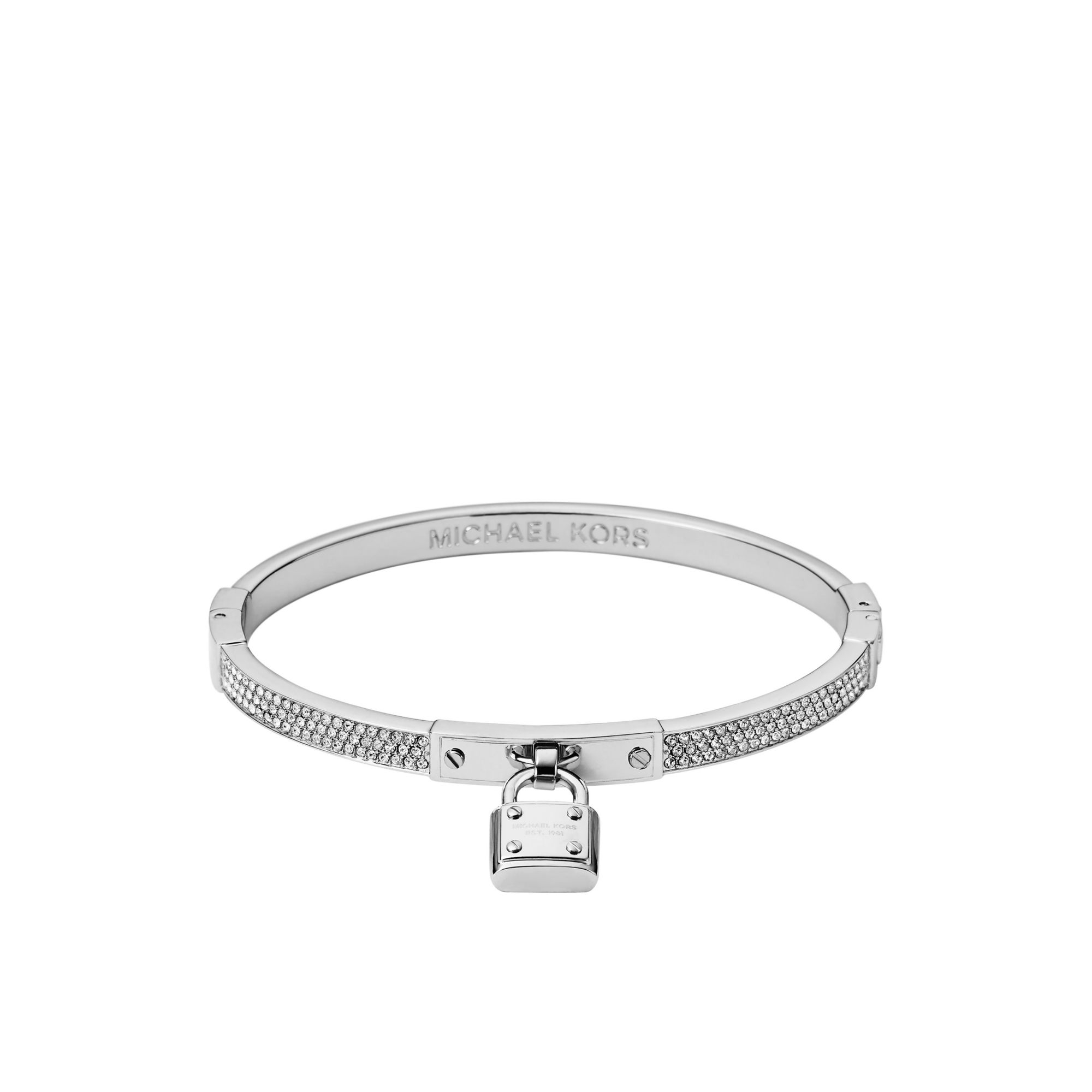 michael kors silver lock bracelet