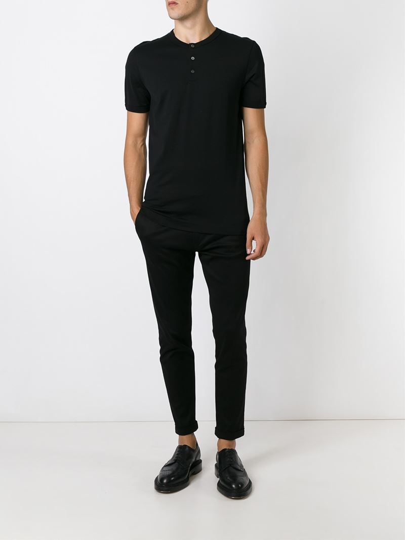 Dolce \u0026 Gabbana Henley T-Shirt in Black 