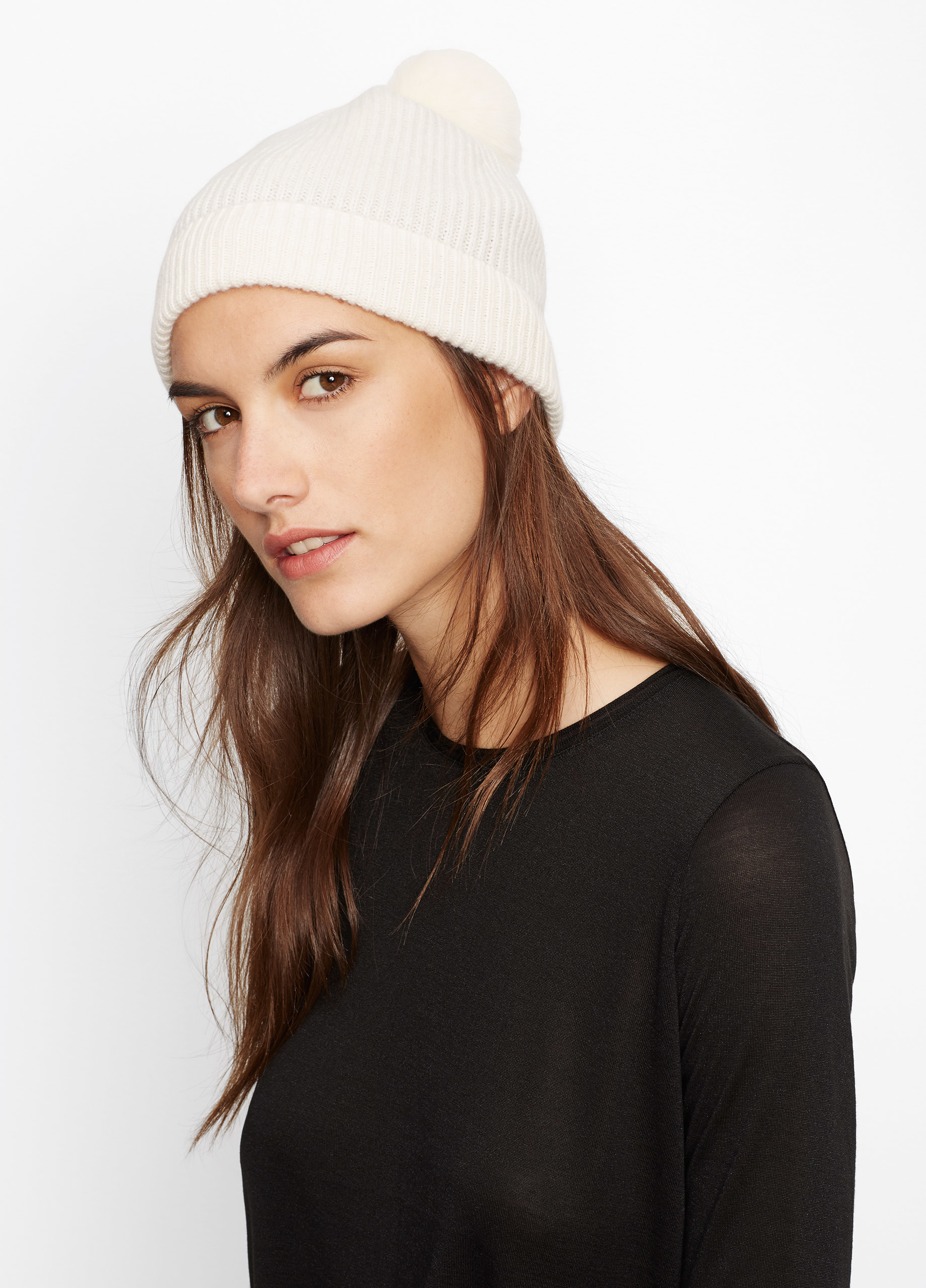cashmere pom beanie