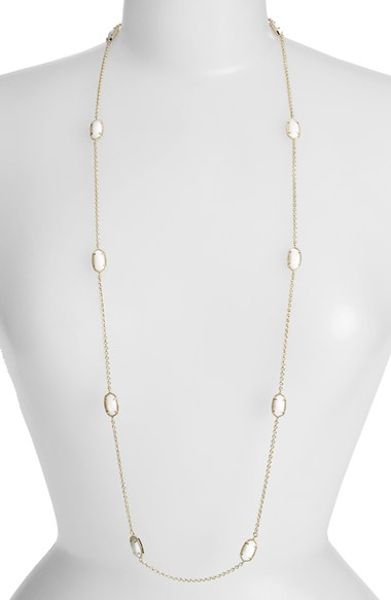 Kendra Scott 'Kelsie' Station Necklace in White (white mother of pearl ...