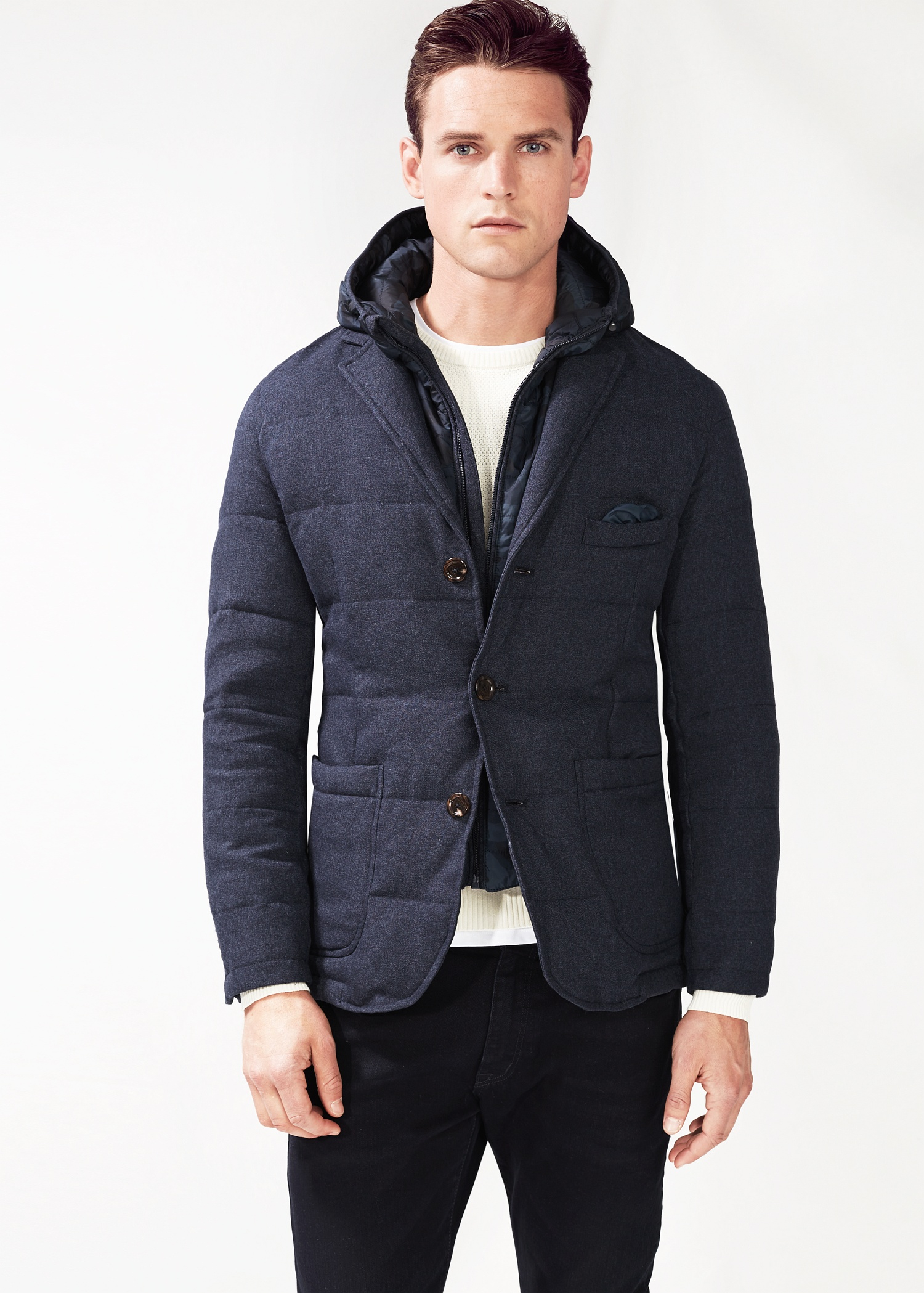 Mango Detachable Lining Feather Down Blazer in Navy (Blue) for Men Lyst