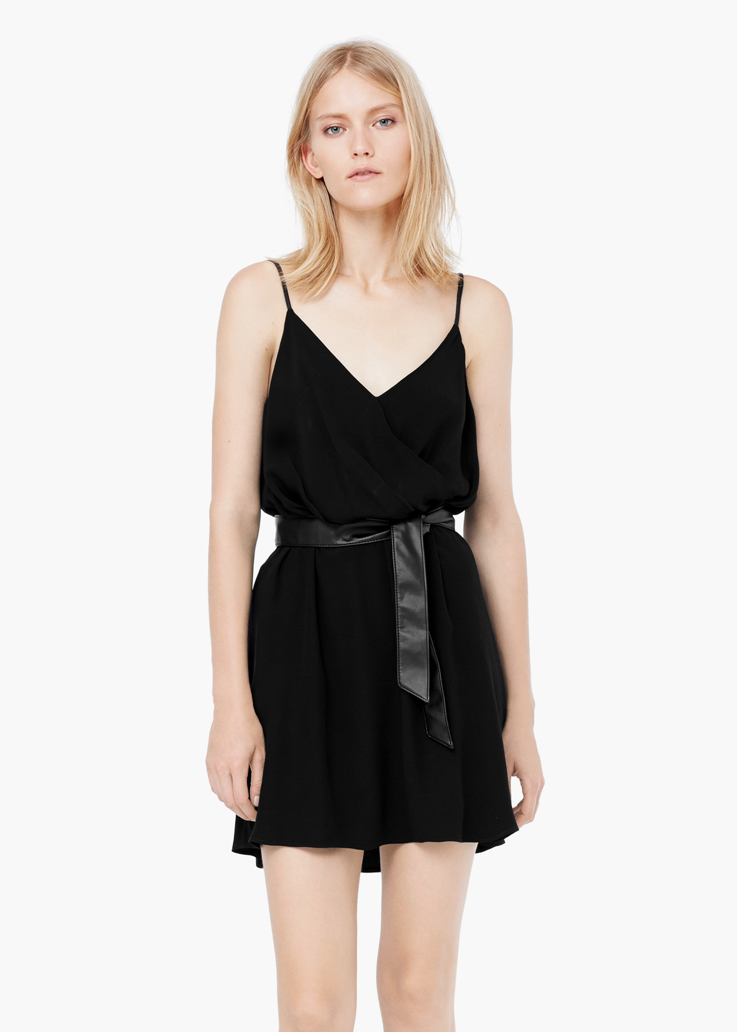 mango black wrap dress