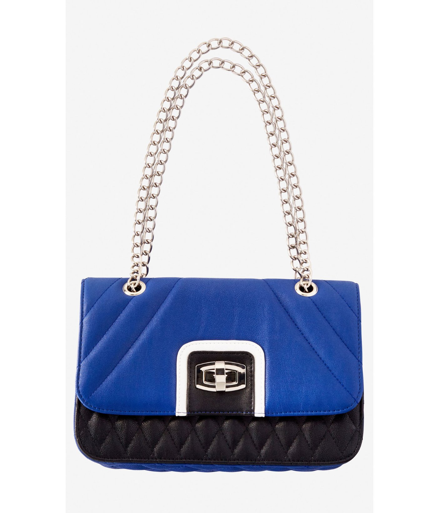 Express Linear Quilted Chain Strap Shoulder Bag in Blue - Lyst