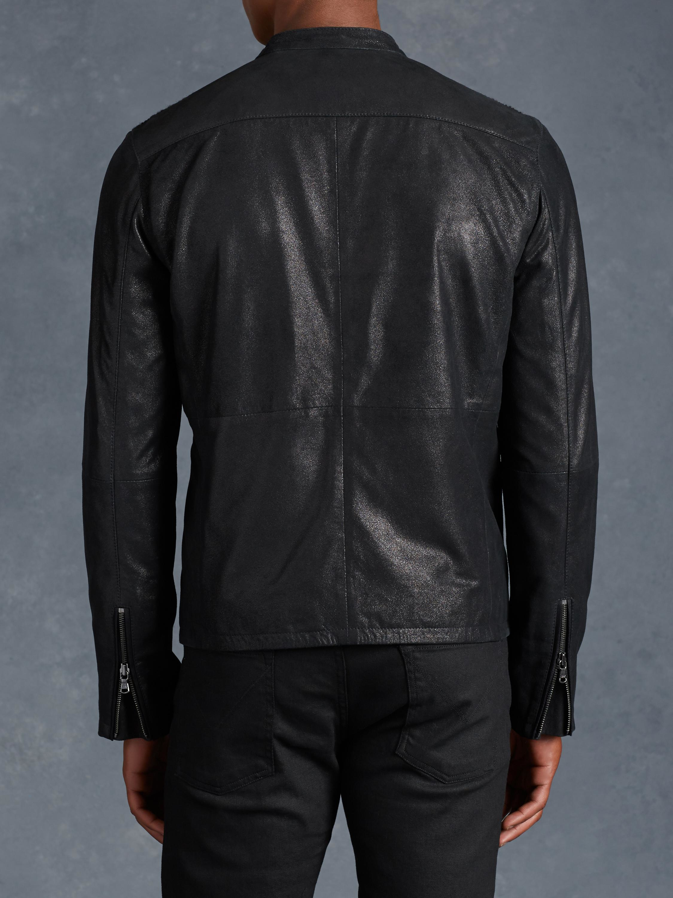 Lyst - John Varvatos Goatskin Racer Jacket in Black for Men