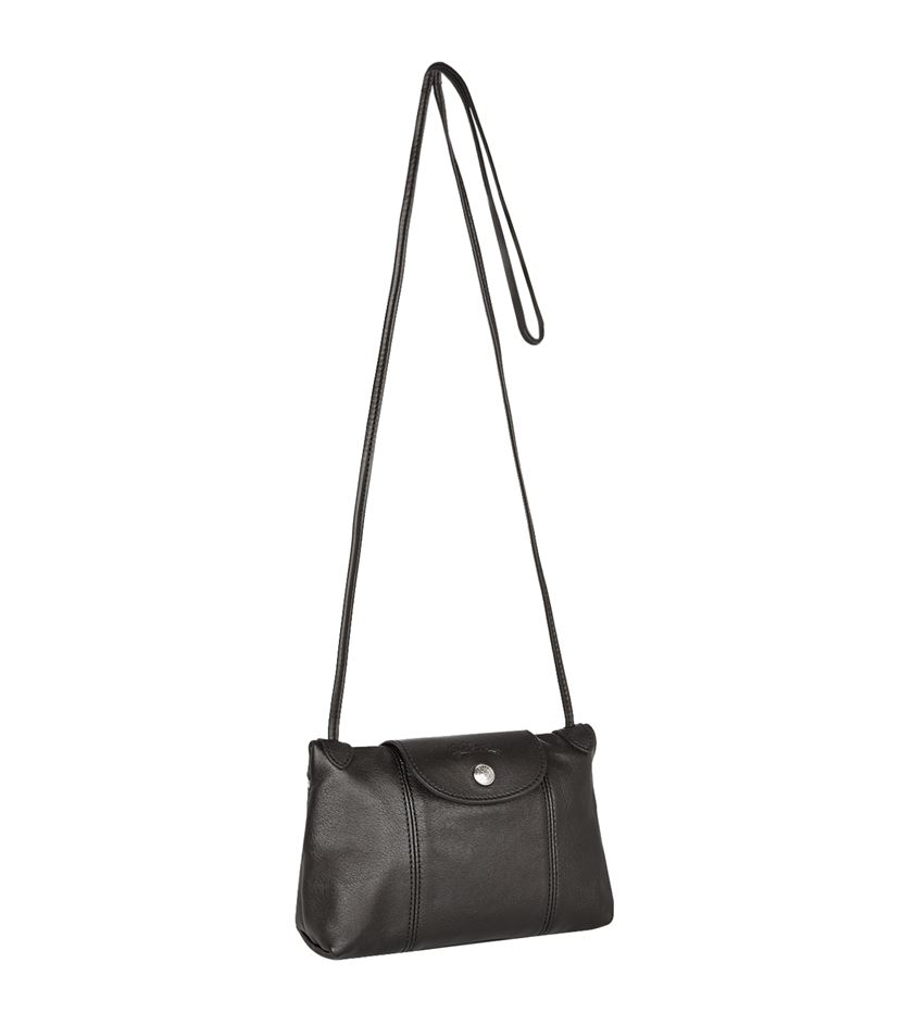 Longchamp Le Pliage Cuir Cross Body Bag in Black Lyst
