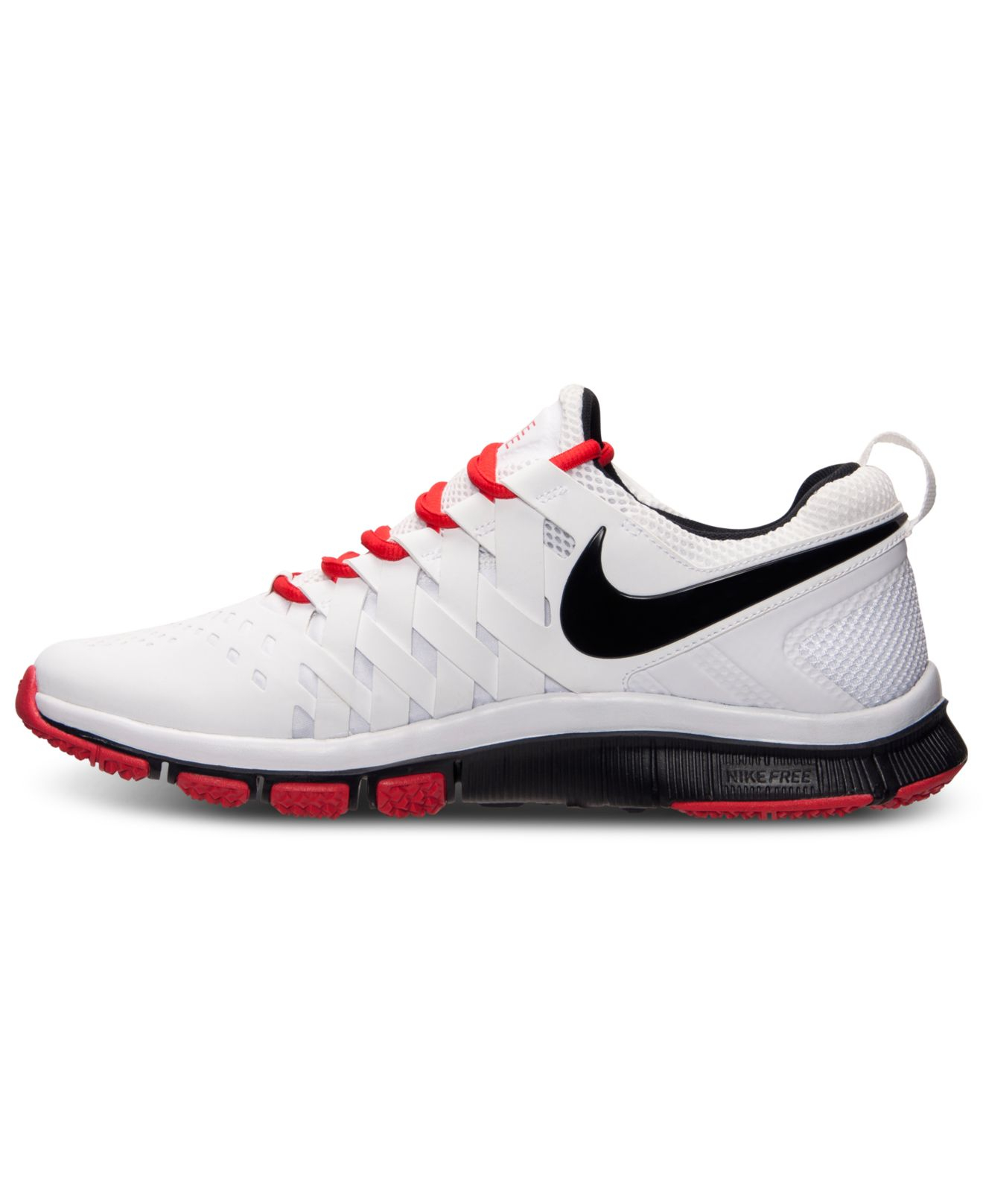 Nike Men'S Free Trainer 5.0 Training Sneakers From Finish Line in White/Black-lt Crimson (White