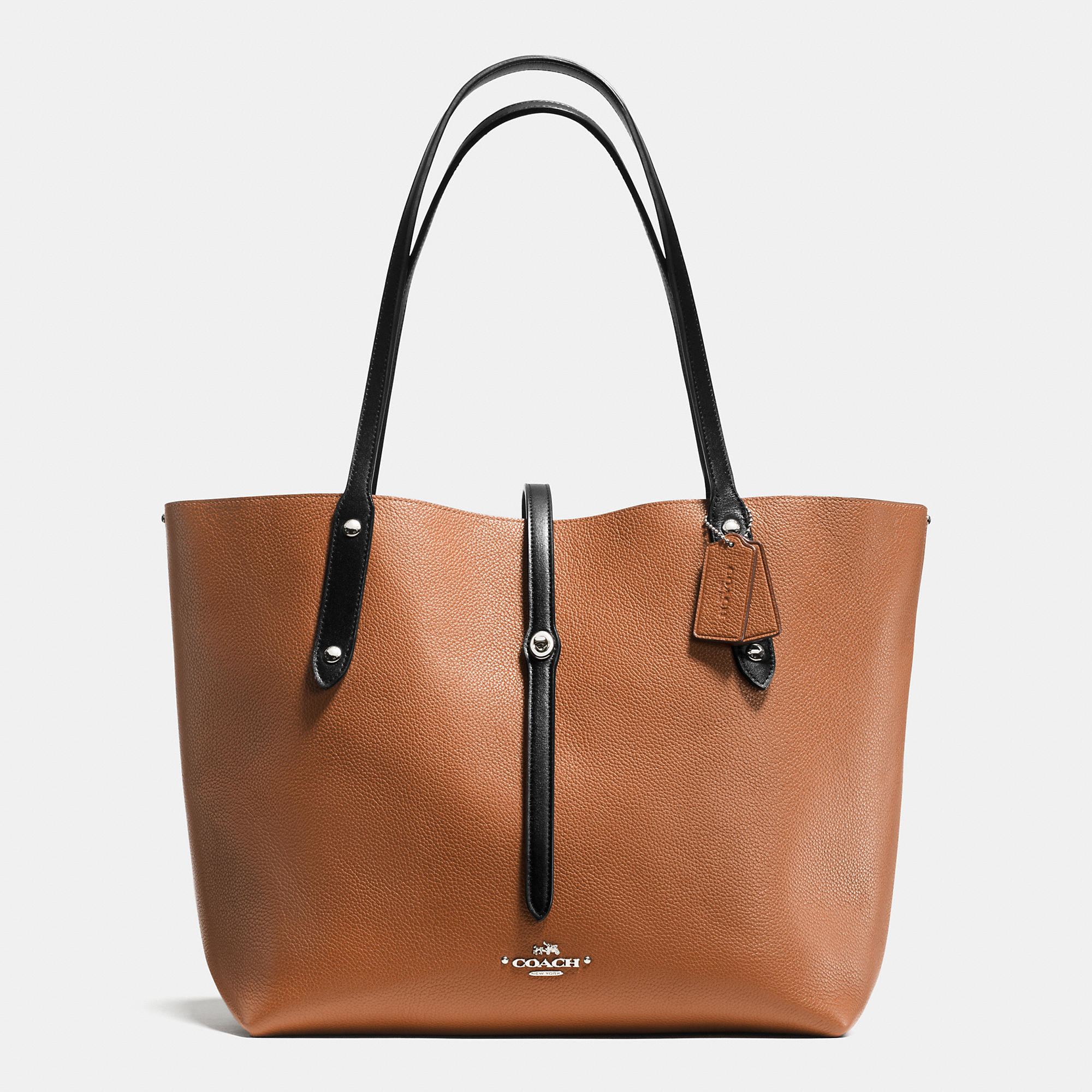 COACH Market Tote In Refined Pebble Leather in Metallic | Lyst
