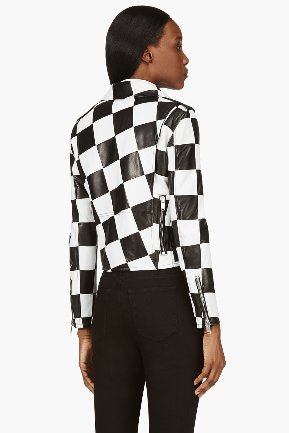 saint laurent checkered leather jacket