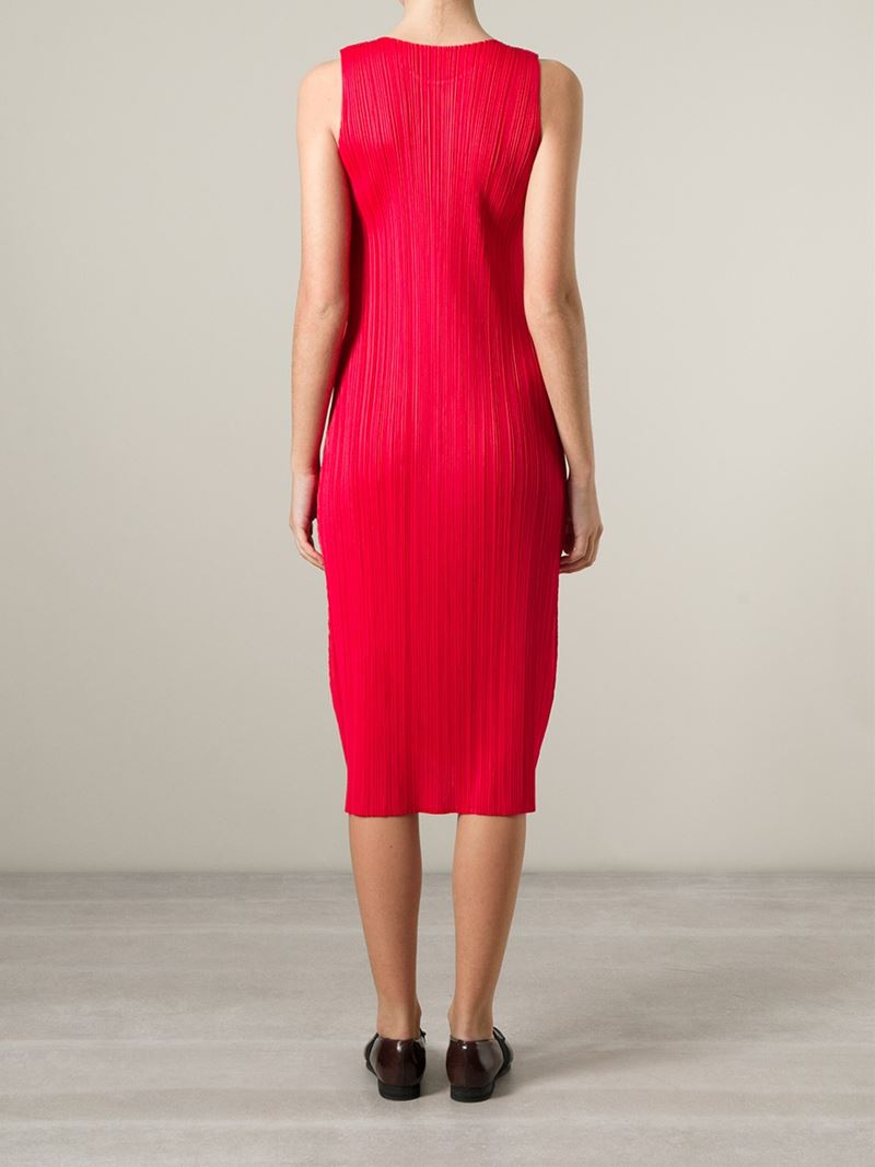 issey miyake red dress