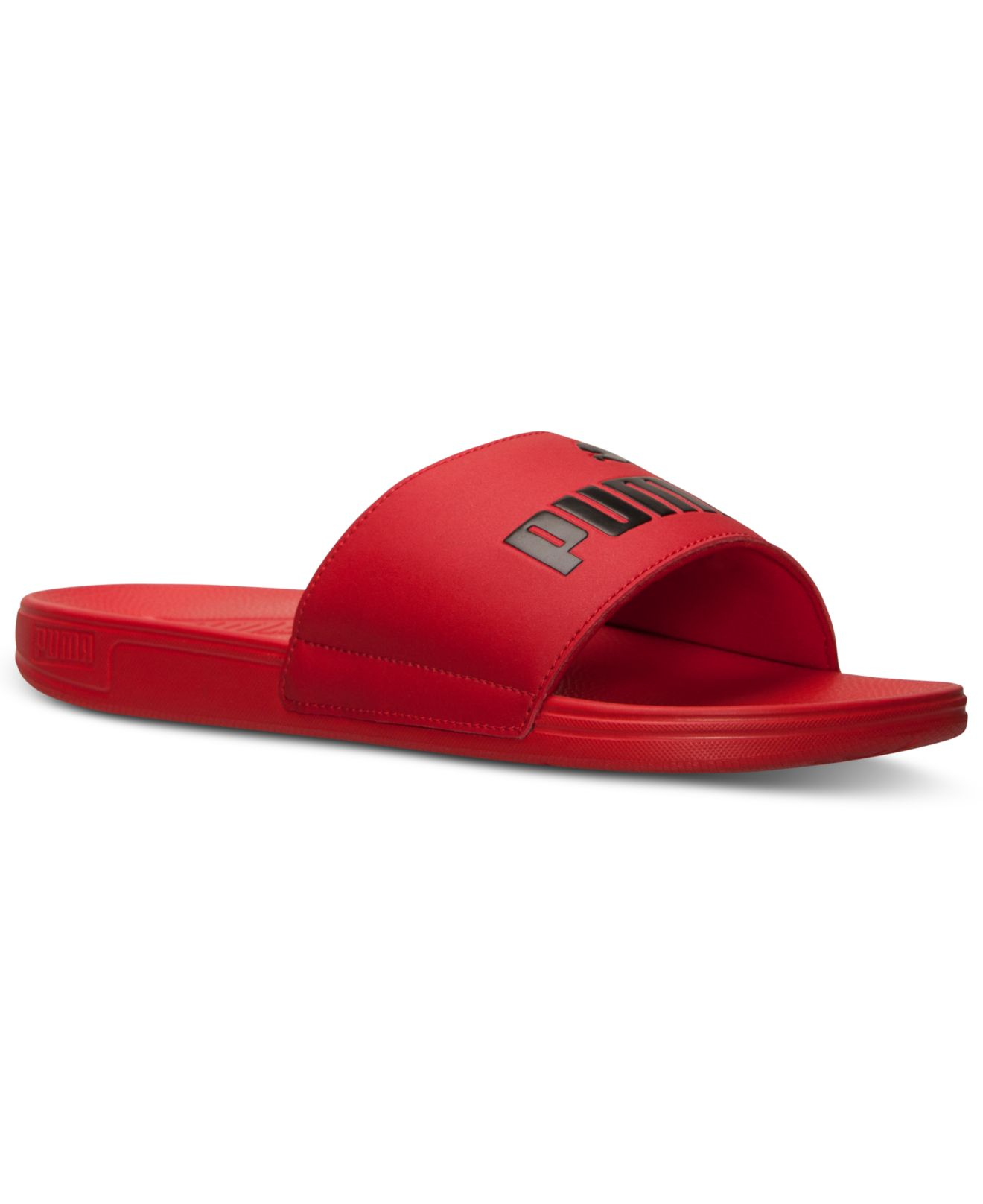 puma flip flops red