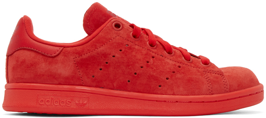 Facet Visible Ambient adidas Originals Red Suede Stan Smith Sneakers | Lyst