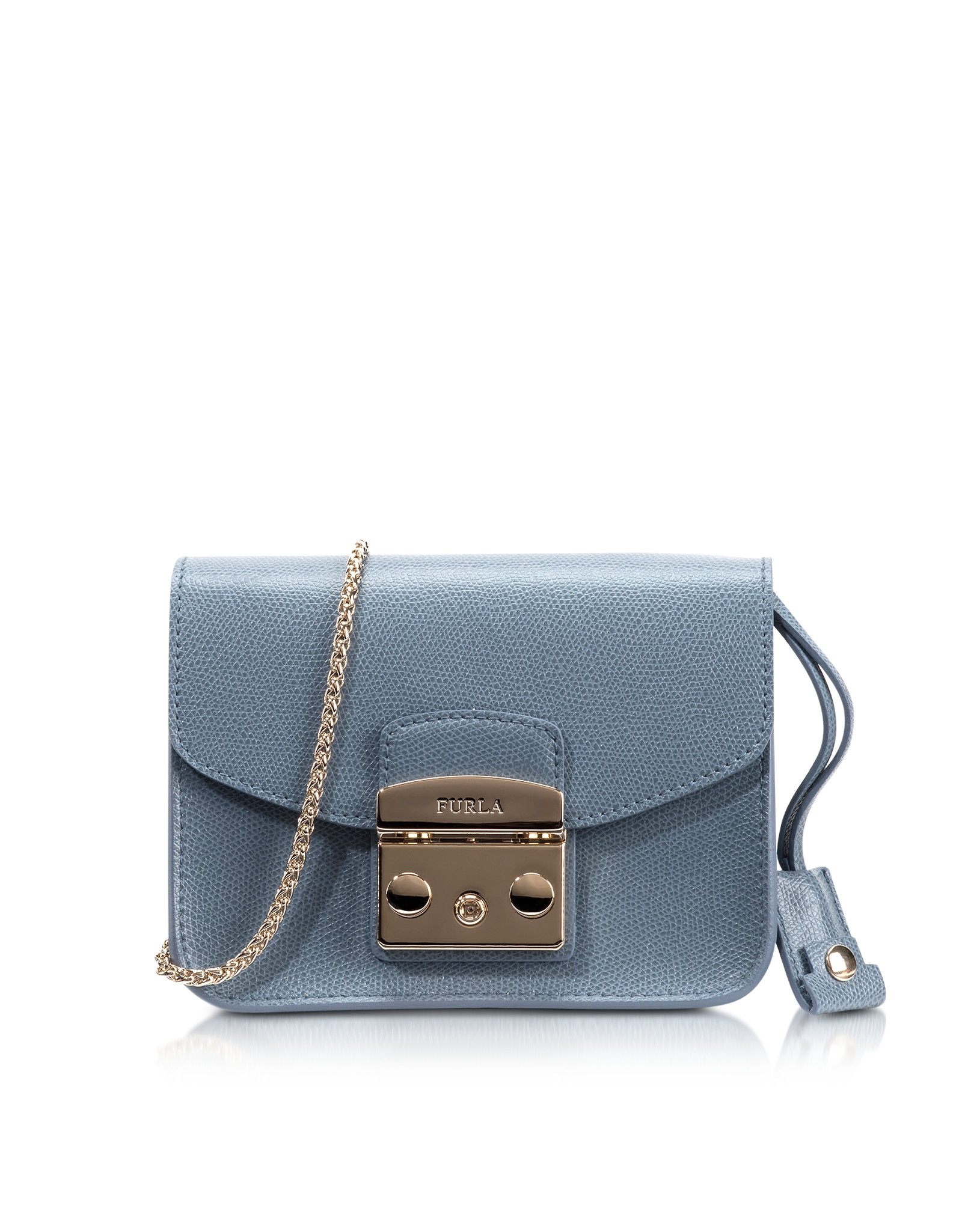 Lyst Furla Metropolis Dolomia Leather Mini Crossbody Bag In Blue