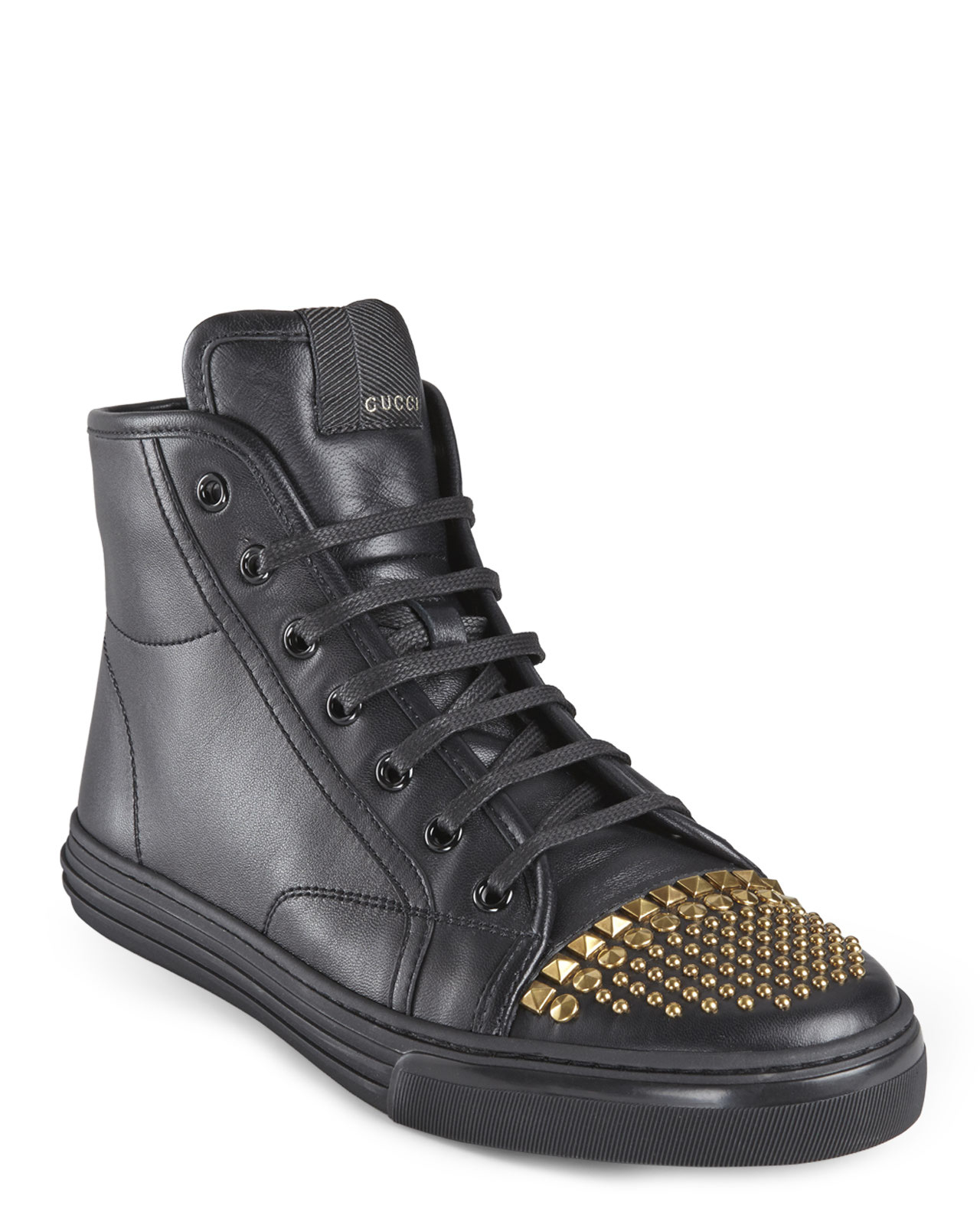 black and gold gucci shoes