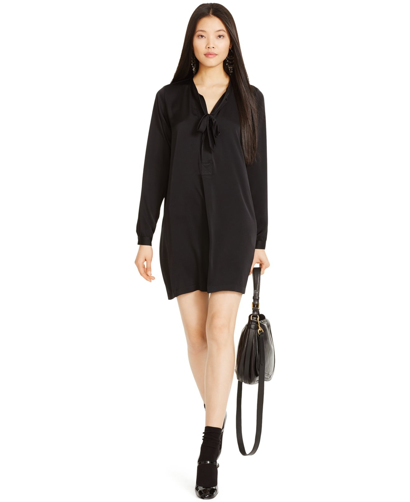 Lyst - Polo Ralph Lauren Long-sleeve Tunic Dress in Black