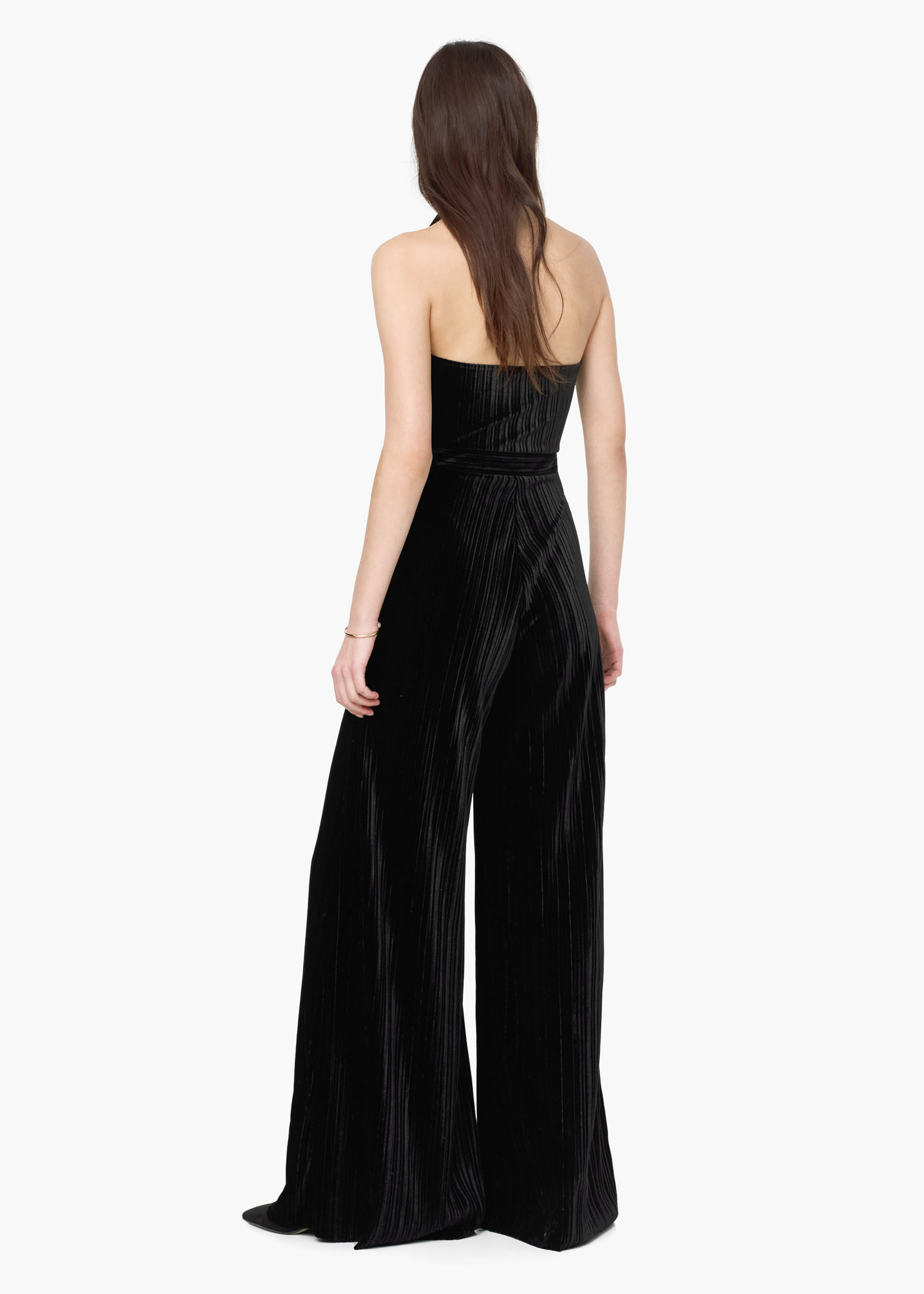 mango black velvet jumpsuit