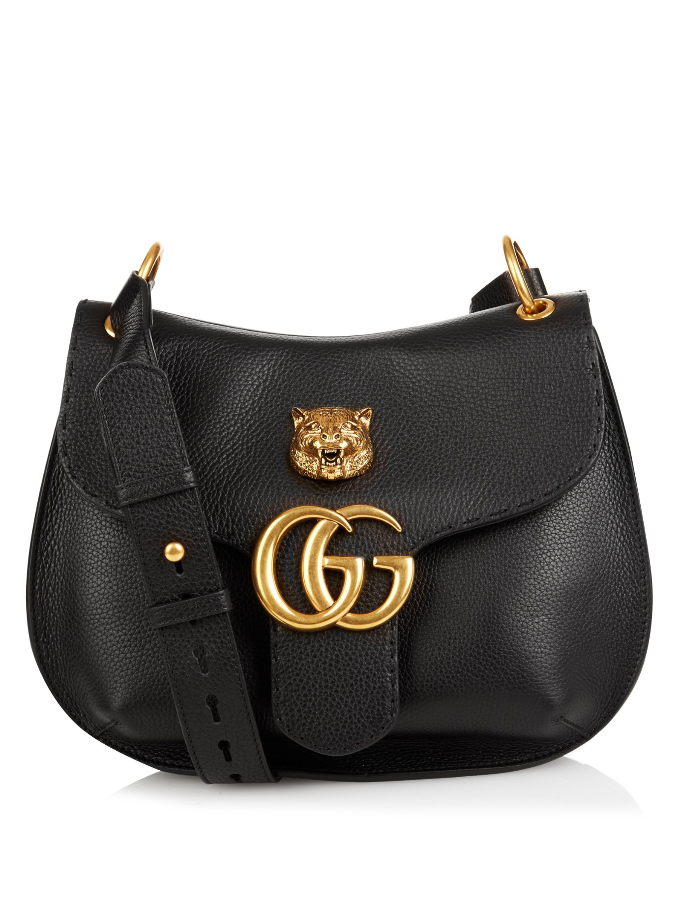 Gucci GG Marmont Leather Shoulder Bag in Black Leather (Black) - Lyst